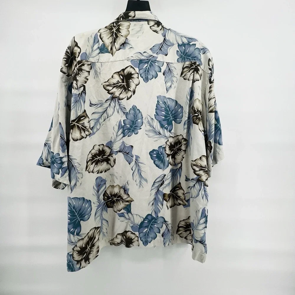 Pusser's West Indies Shirt Men XXL 100% Silk‎ Hawaiian Floral Short Sleeves - Picture 3 of 14